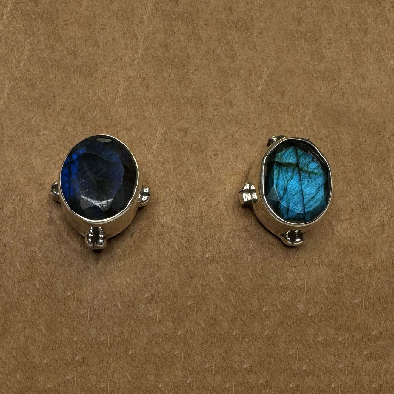 Silver Earrings with Gemstone 07
