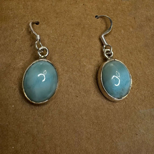 Larimar Silver Earrings